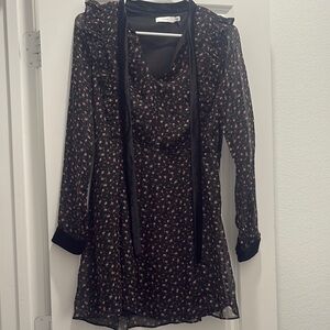 Black floral formal dress.  Never worn.  Size Small